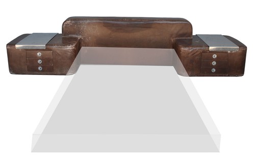 Tête lit cuir avec - lit,