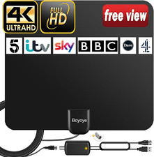 Boyoye Antenne TV D'Intérieur Pour Freeview Numérique 4K 1080P HD VHF UHF Pour C