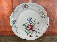 old plate Strasbourg flower bouquet Joseph Hannong era 18th