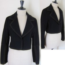Veste Courte Blouson Nathalie CHAIZE en 38 En laine Bouillie Noire BE