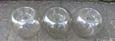 1970 Design Chandelier 3 Globes Glass Lightly Smoked 11cm High 13cm Diameter