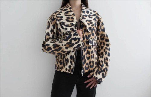 Ganni hemp cotton leopard - ganni,