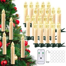 Lot de 20 bougies LED sans fil