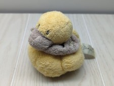 Dimpel plush duck baby yellow gray neck scarf gingham check underside Belgium