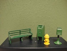 MiniToys - M-90 Mailbox Fire Hydrant Bench - Diecast Accessories for Railroad