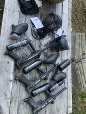 (2) TIPPMAN 98 Custom And Other Paintball Gun w/Hopper, Face Mask And Extras