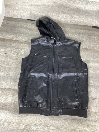 Men black faux leather - faux,