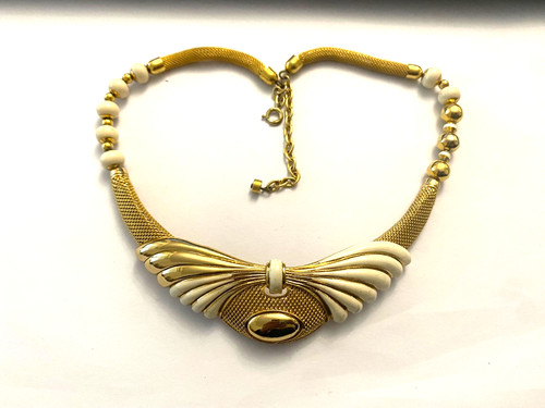 Collier métal doré - collier, en