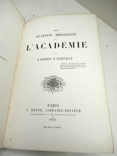 Barbey aurevilly quarante - barbey, d'aurevilly
