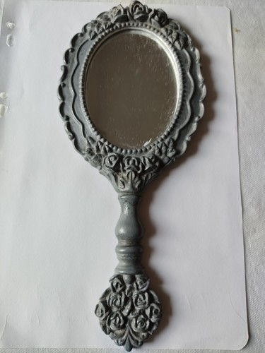 Ancien miroir main - à, bois