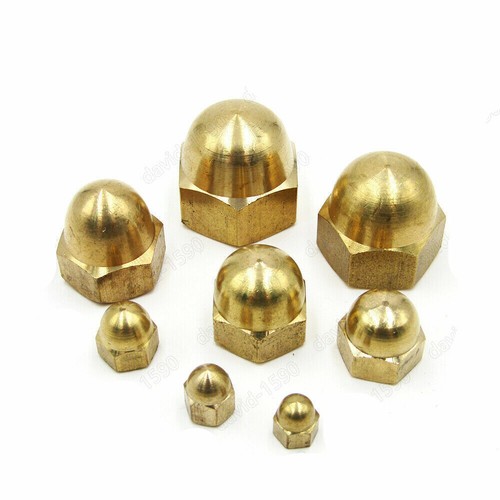 Brass solid hex cap nuts - hex,