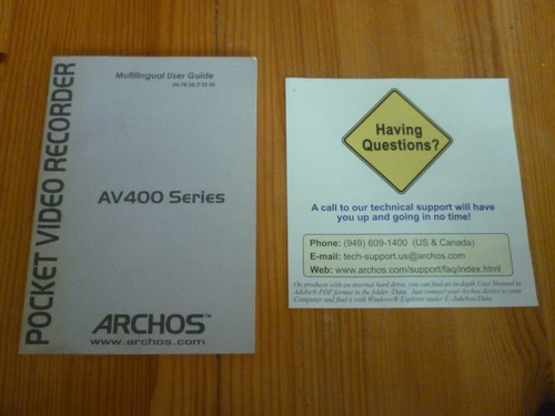 Manuel archos 400 series - manuel,