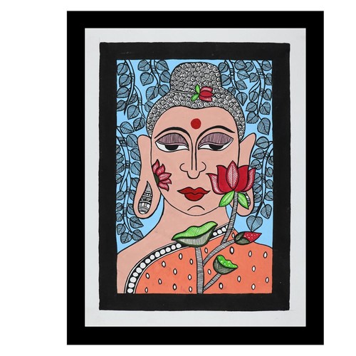 Peinture bouddha madhubani - de,