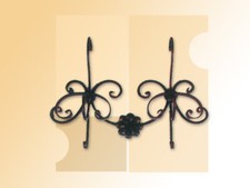 Porte-Manteau Crochet Vêtements À 2 Places Fer Forgé Fixation Mural