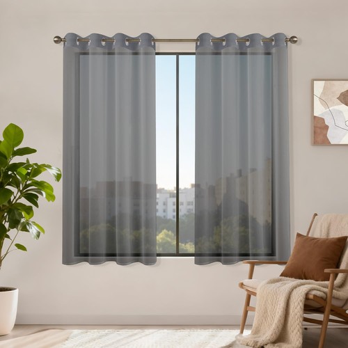 Rideaux voilages gris foncé - rideaux,