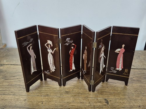 Ancien paravent miniature - paravent,