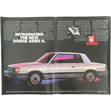 1985 Dodge Aries K Car Coupe Vintage Print Ad 16x11 Poster 80s Car Wall Art