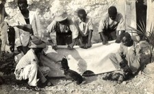 Haiti, Combats de Coqs, Cockfight (1920s) RPPC Postcard