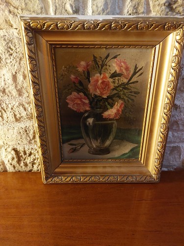 Huile sur toile bouquet de - sur,