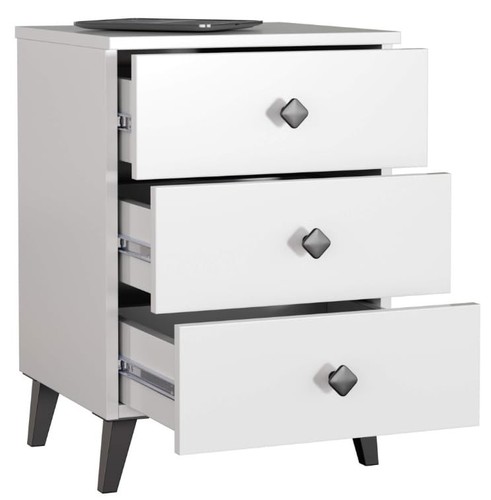 Table chevet blanche bdw - table,