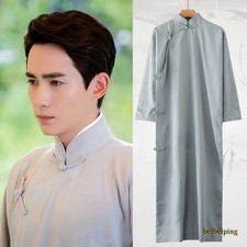 Chinese Style Crosstalk Robes Costume Long Gown Jacket Changshan Tunic Stage New