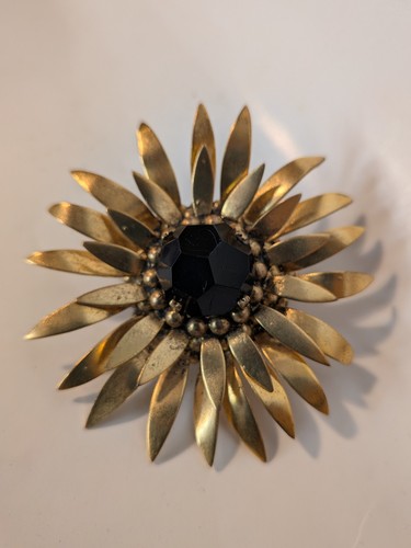 Grosse broche vintage dorée - broche,