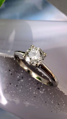Bague solitaire blanc - bague, or