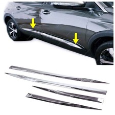 For PEUGEOT 3008 II 2016 TO 2022 Chrome Side Door Streamer 4 door 4 pcs S.STEEL