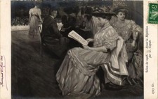 Old postcard AK Salon of 1908 U. CAPUTO before the rehearsal (702465)