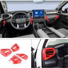 For Toyota Sequoia 2023-2025 Car Dashboard Air Vent Cover Trim Bright red 4pcs