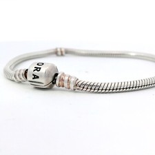 PANDORA Argent Sterling Moments Baril Fermoire Chaîne Serpent Breloque Bracelet