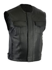 Gilet En Cuir De Motard Pour