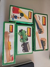 Lot Of 4........Vintage BRIO 33412 Wooden Train Engine & Railway 1993