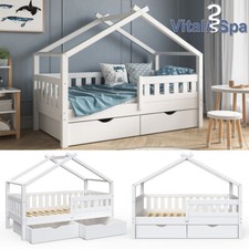 Lit pour enfant VITALISPA, lit cabane DESIGN 80 x 160, barrière, enfants, bois