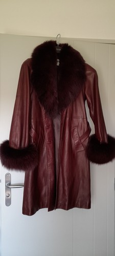 Manteau cuir avec du - manteau, en