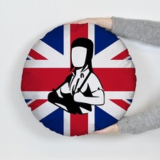 Skinhead Fille Union Jack - Coussin Rond - Deux Tailles Disponible