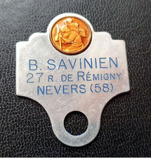 Antique motorcycle "Saint Christophe" Nevers Lucky Charm Plate