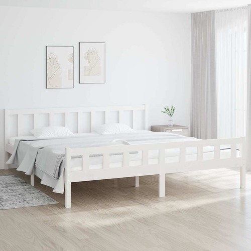 Cadre lit blanc bois - cadre,