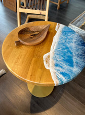 Plateau De Table D'Angle En Résine Époxy 21" Décoration Pour Le Salon