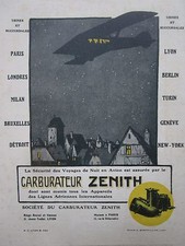 2/1924 PUB CARBURETOR ZENITH ENGINE AVIATION HELLO NIGHT TRIP ORIGINAL AD