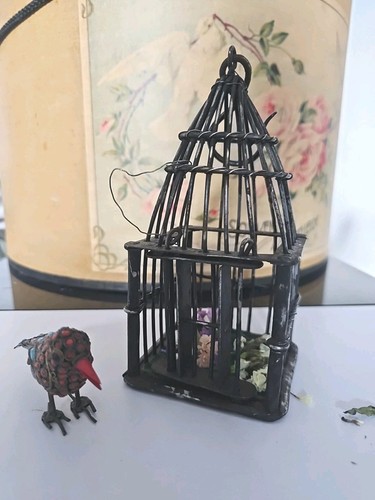 Cage miniature fer patiné - cage,