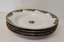 Lot De 4 Assiettes Creuses Porcelaine Limoges France Vintage (Réf : CH28)