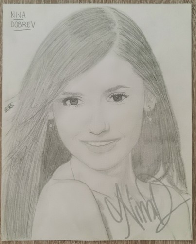 Portrait nina dobrev signed - nina,
