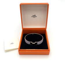 Auth Hermes Click Clack SV PM Light Purple Bangle W/Box BA100188