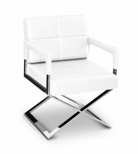 Fauteuil De Luxe En Cuir Blanc Confortable Et Stable En Cuir Véritable Pur Blanc