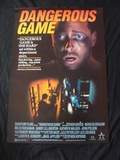 DANGEROUS GAME movie poster STEVEN GRIVES original 1990 video store promo