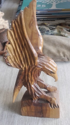 Sculpture aigle bois h30 - sculpture,