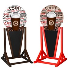 Cadre d'Affichage Stop Trottoir Tableau Noir en Bois Signe Café Boulangerie