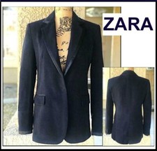 Zara Velours Blazer Bleu