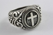 Bague Templier Croisée Biker 925 Argent